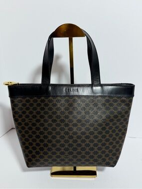 Celine Black & Brown Patterned Mini Tote